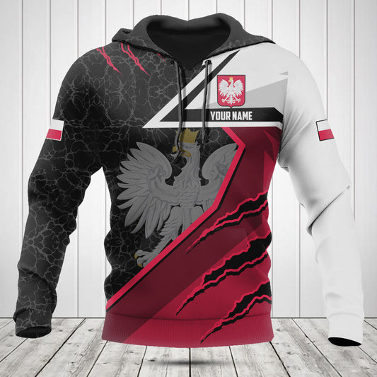 Customize Poland Flag Lava Pattern Shirts