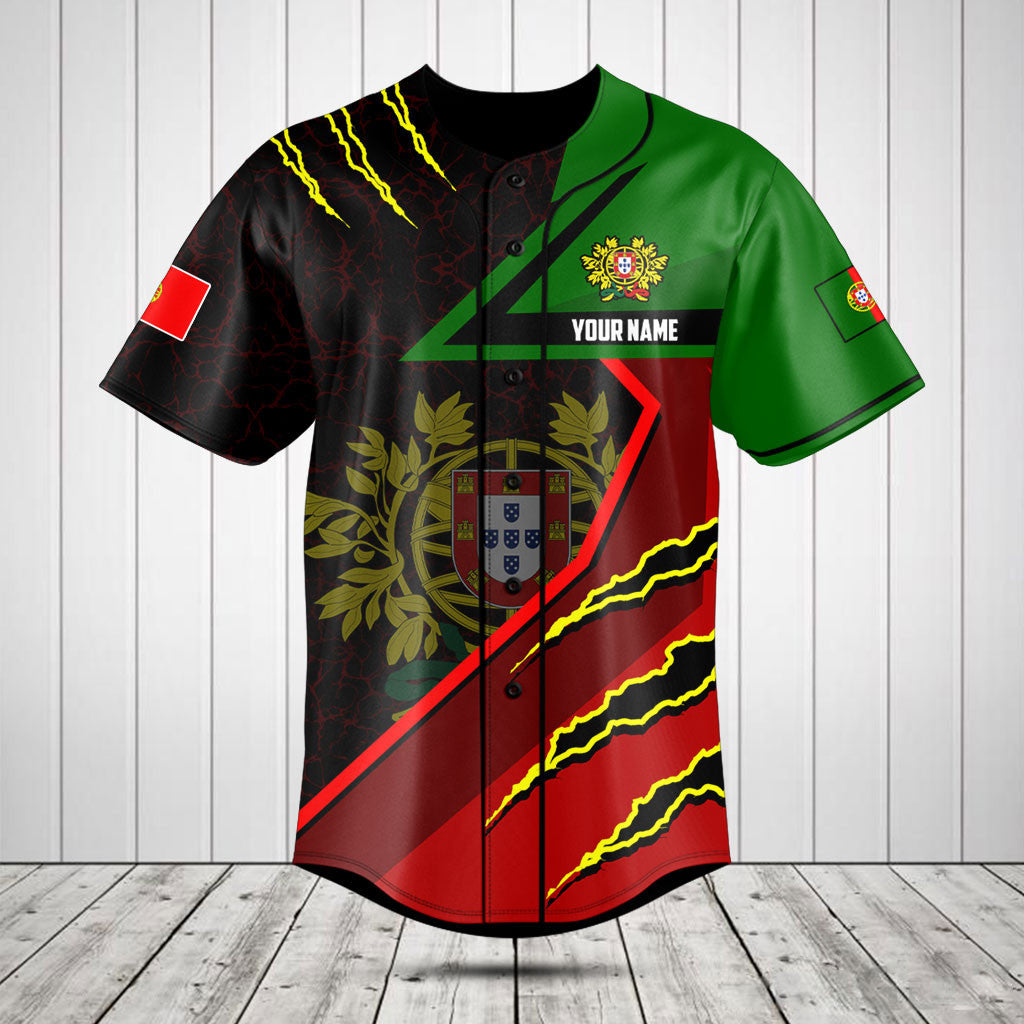 Passen Sie Portugal Flagge Lava Muster Shirts