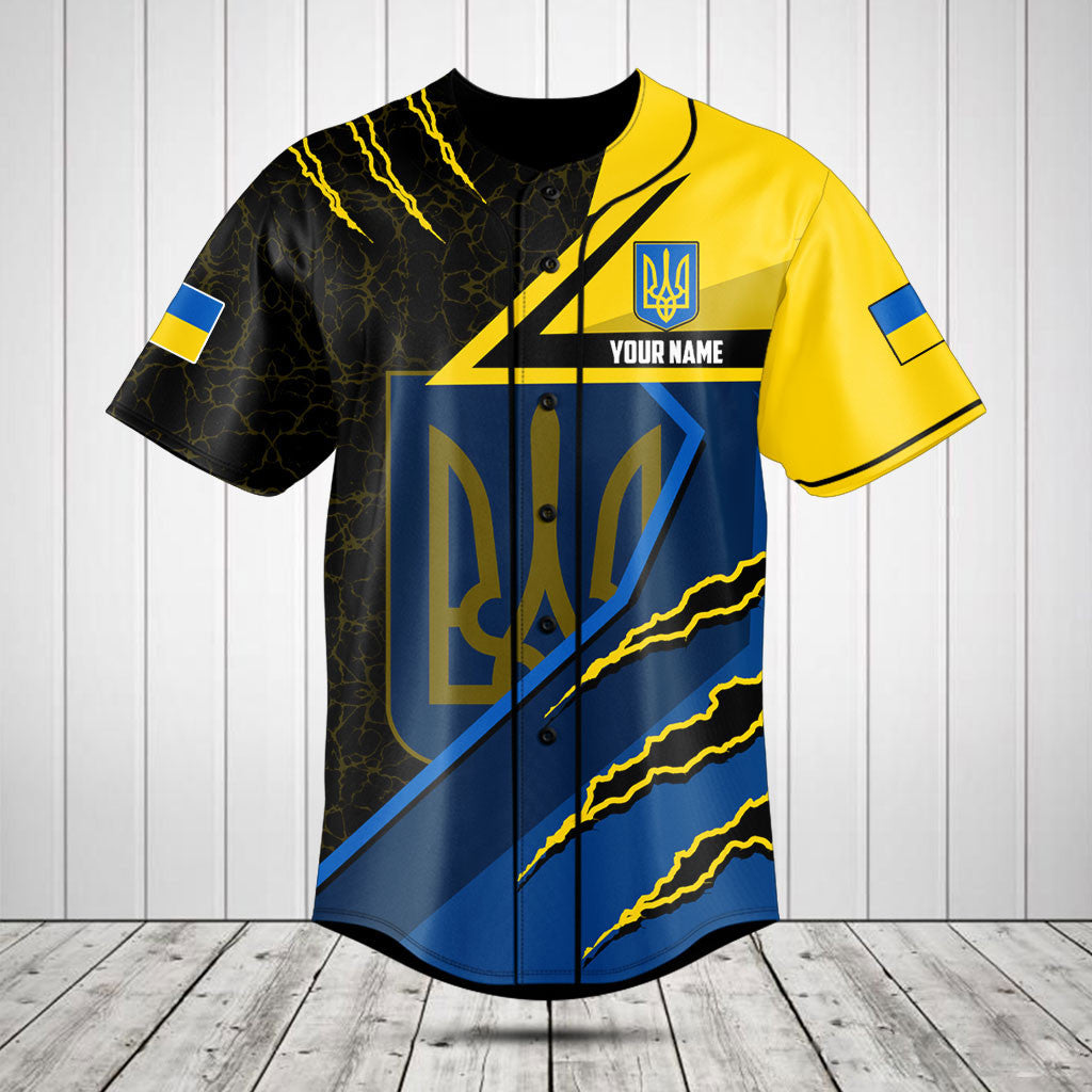 Passen Sie Ukraine Flagge Lava Muster Shirts