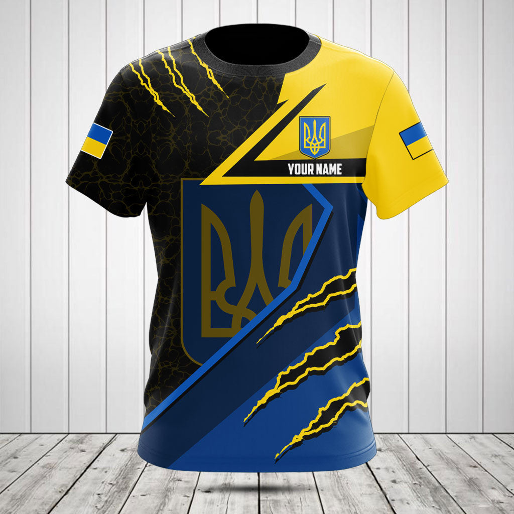 Passen Sie Ukraine Flagge Lava Muster Shirts