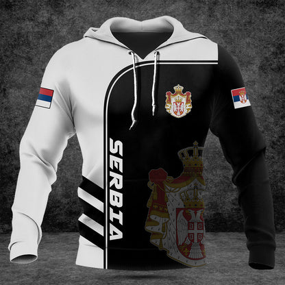 Customize Serbia Symbol Black And White Shirts