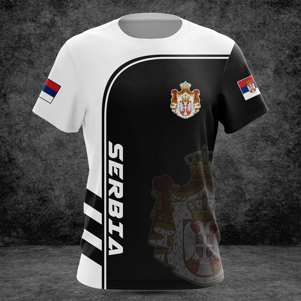 Customize Serbia Symbol Black And White Shirts