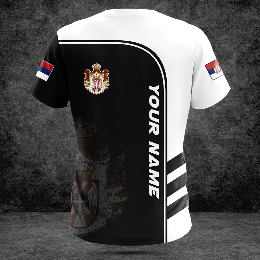 Customize Serbia Symbol Black And White Shirts