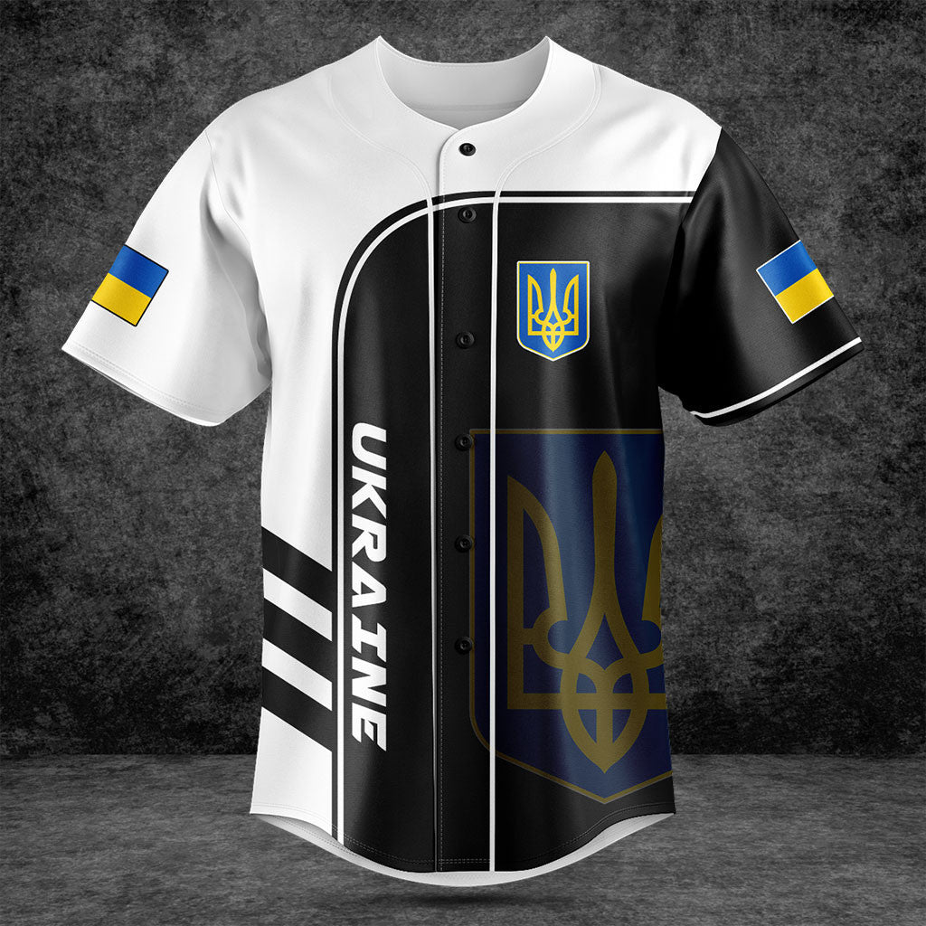 Passen Sie die Ukraine Symbol Schwarz-Weiß-Shirts