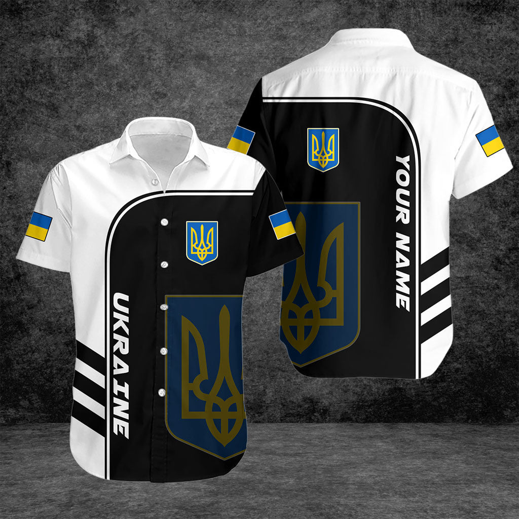 Passen Sie die Ukraine Symbol Schwarz-Weiß-Shirts