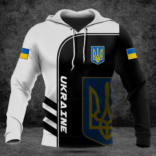 Passen Sie die Ukraine Symbol Schwarz-Weiß-Shirts