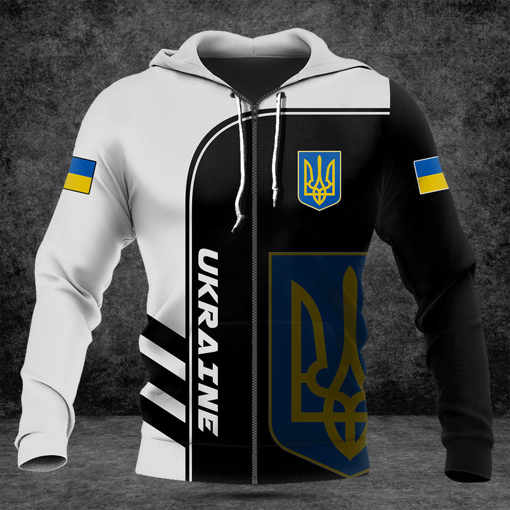 Personnalisez les chemises noires et blanches avec le symbole de l'Ukraine