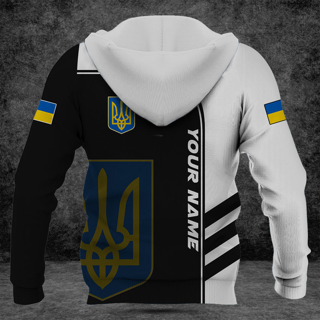 Passen Sie die Ukraine Symbol Schwarz-Weiß-Shirts