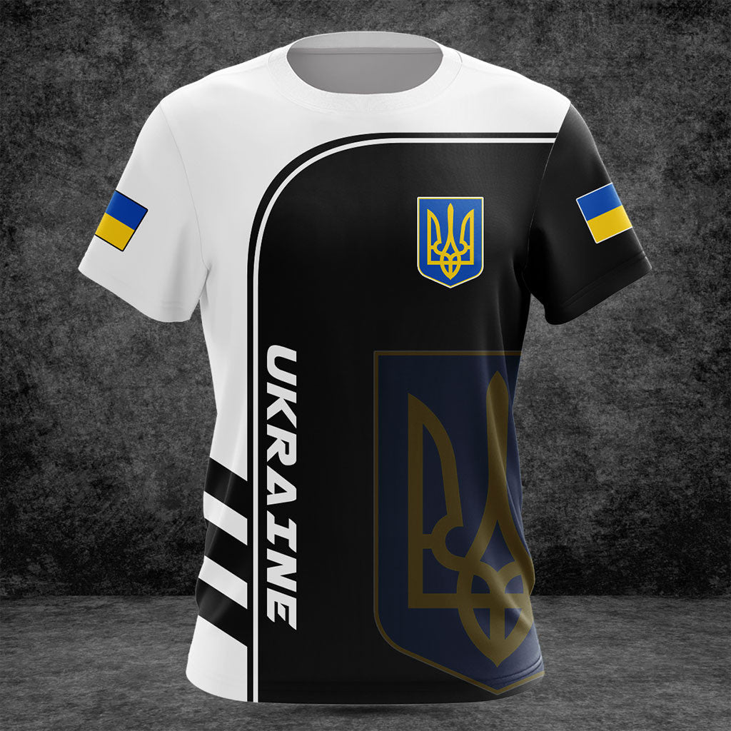 Passen Sie die Ukraine Symbol Schwarz-Weiß-Shirts