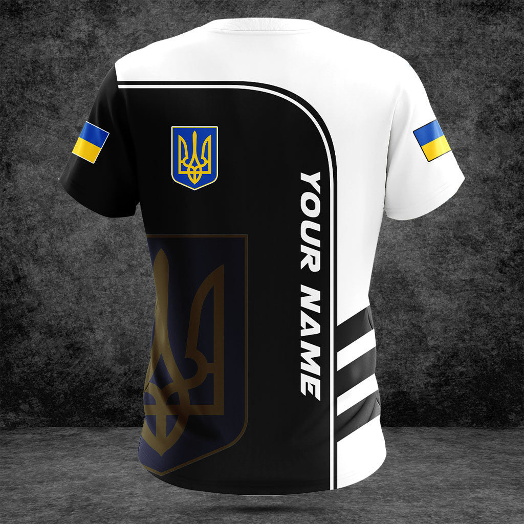 Passen Sie die Ukraine Symbol Schwarz-Weiß-Shirts