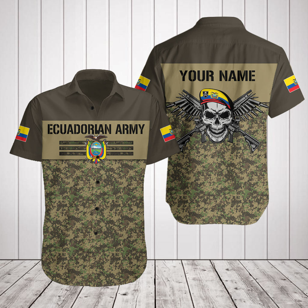 Customize Ecuador Army Camo Skull Shirts And Jogger Pants