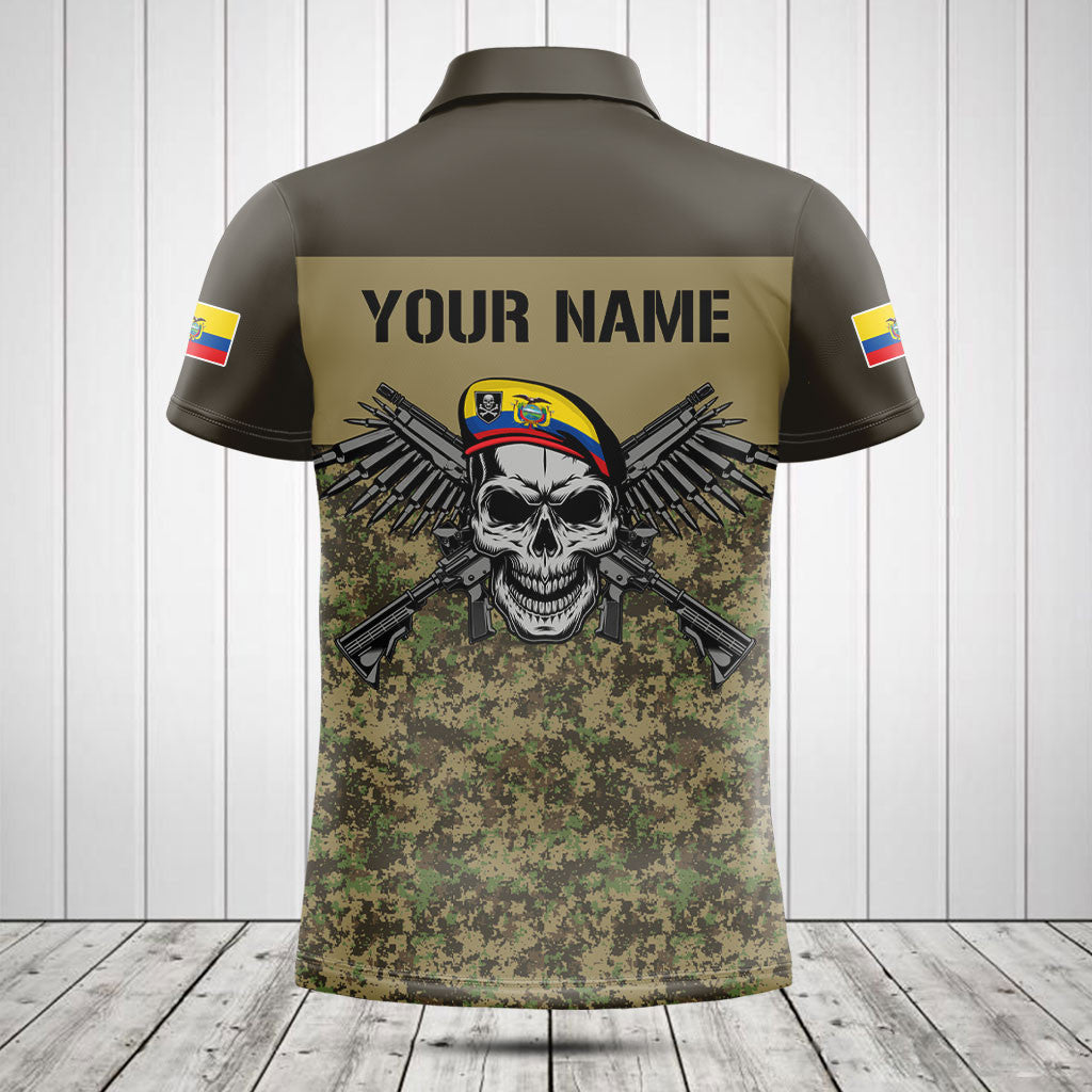 Customize Ecuador Army Camo Skull Shirts And Jogger Pants