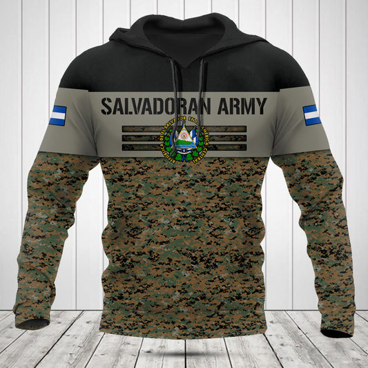 Customize El Salvador Army Camo Skull Shirts And Jogger Pants