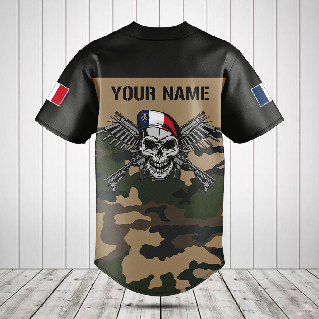 Customize France Army Camo Skull Shirts And Jogger Pants