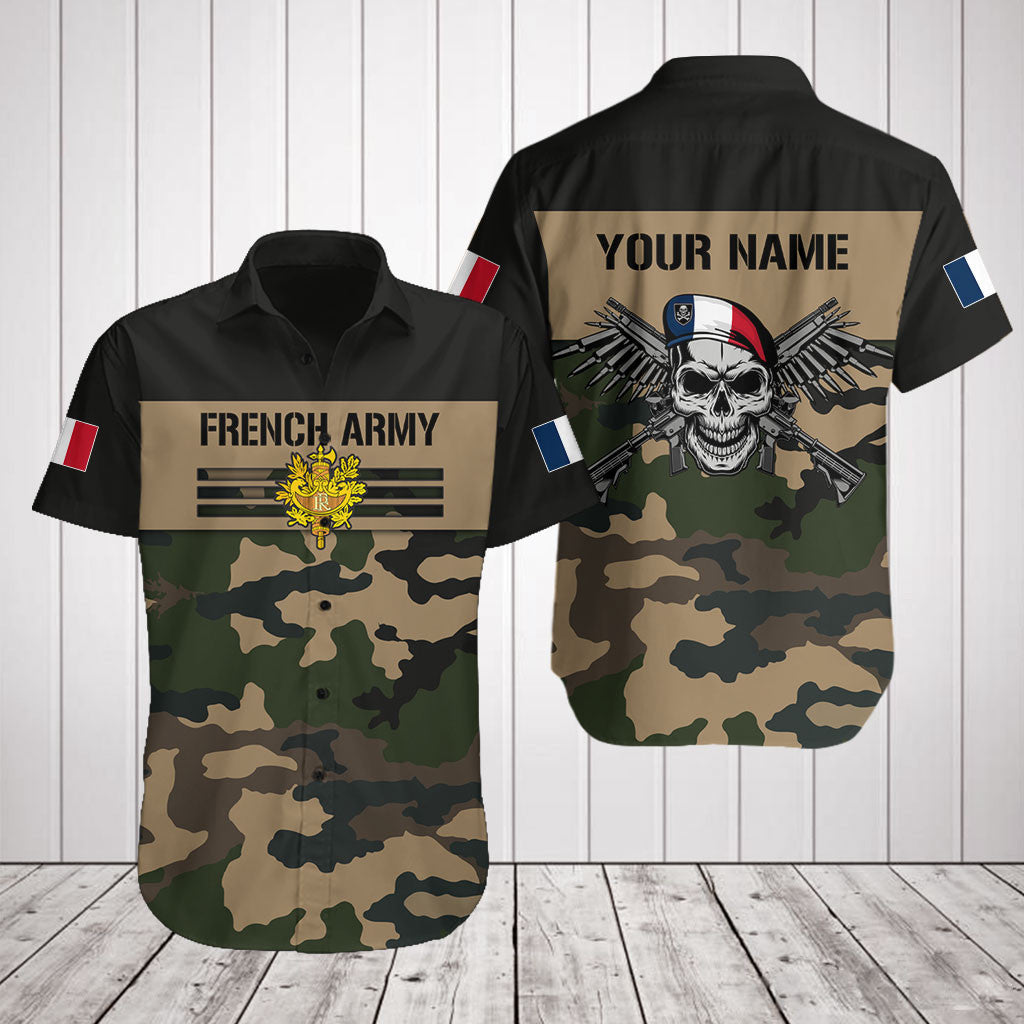 Customize France Army Camo Skull Shirts And Jogger Pants