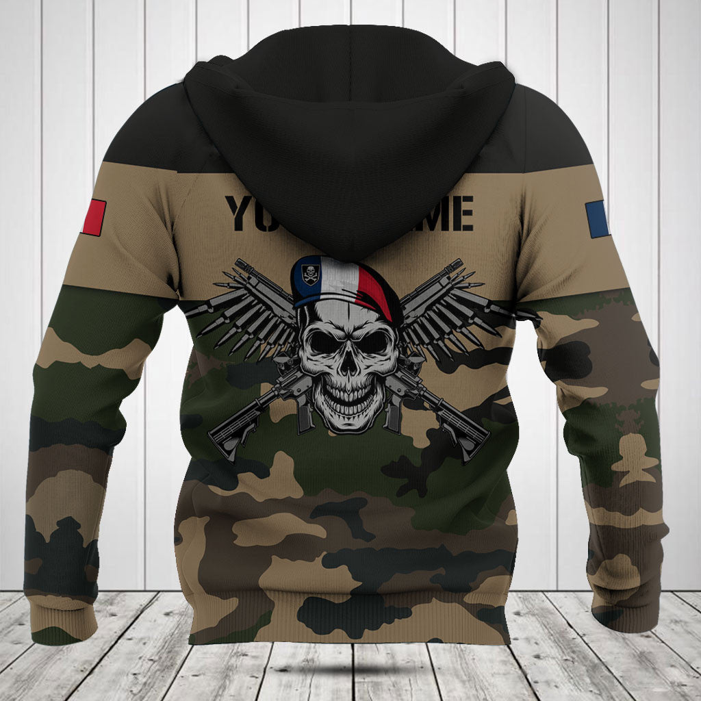 Customize France Army Camo Skull Shirts And Jogger Pants