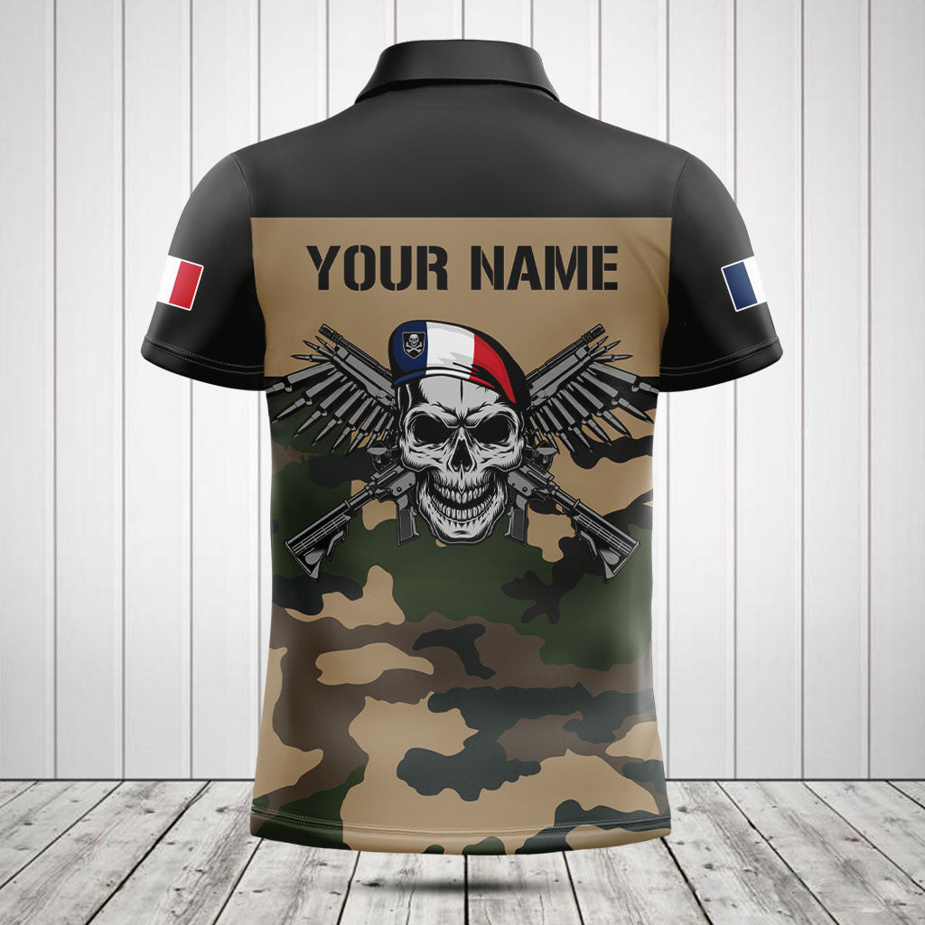 Customize France Army Camo Skull Shirts And Jogger Pants