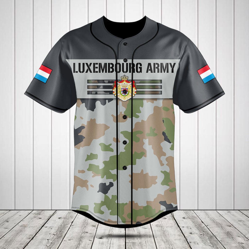 Customize Luxembourg Army Camo Skull Shirts And Jogger Pants