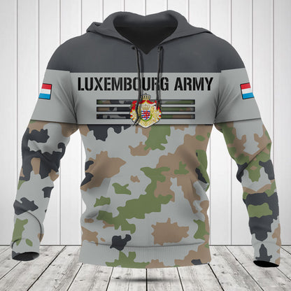 Customize Luxembourg Army Camo Skull Shirts And Jogger Pants