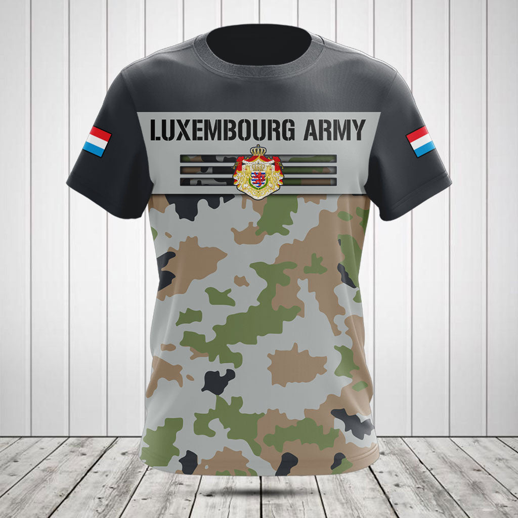 Customize Luxembourg Army Camo Skull Shirts And Jogger Pants