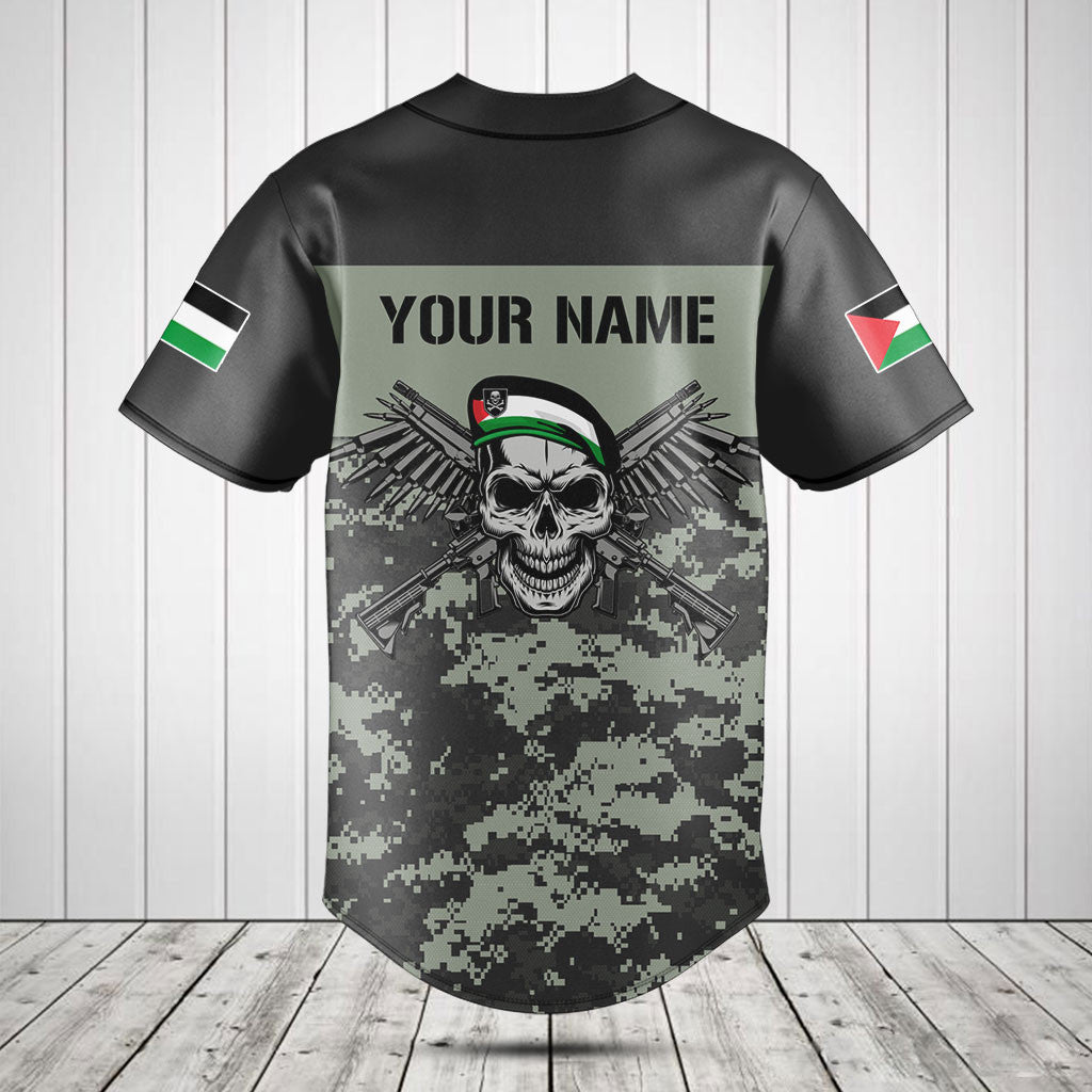 Customize Palestine Army Camo Skull Shirts And Jogger Pants