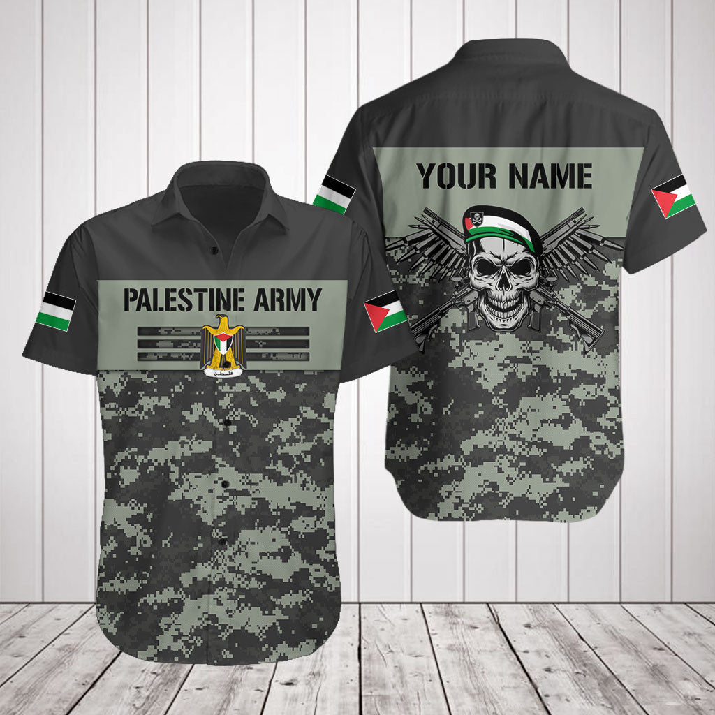 Customize Palestine Army Camo Skull Shirts And Jogger Pants