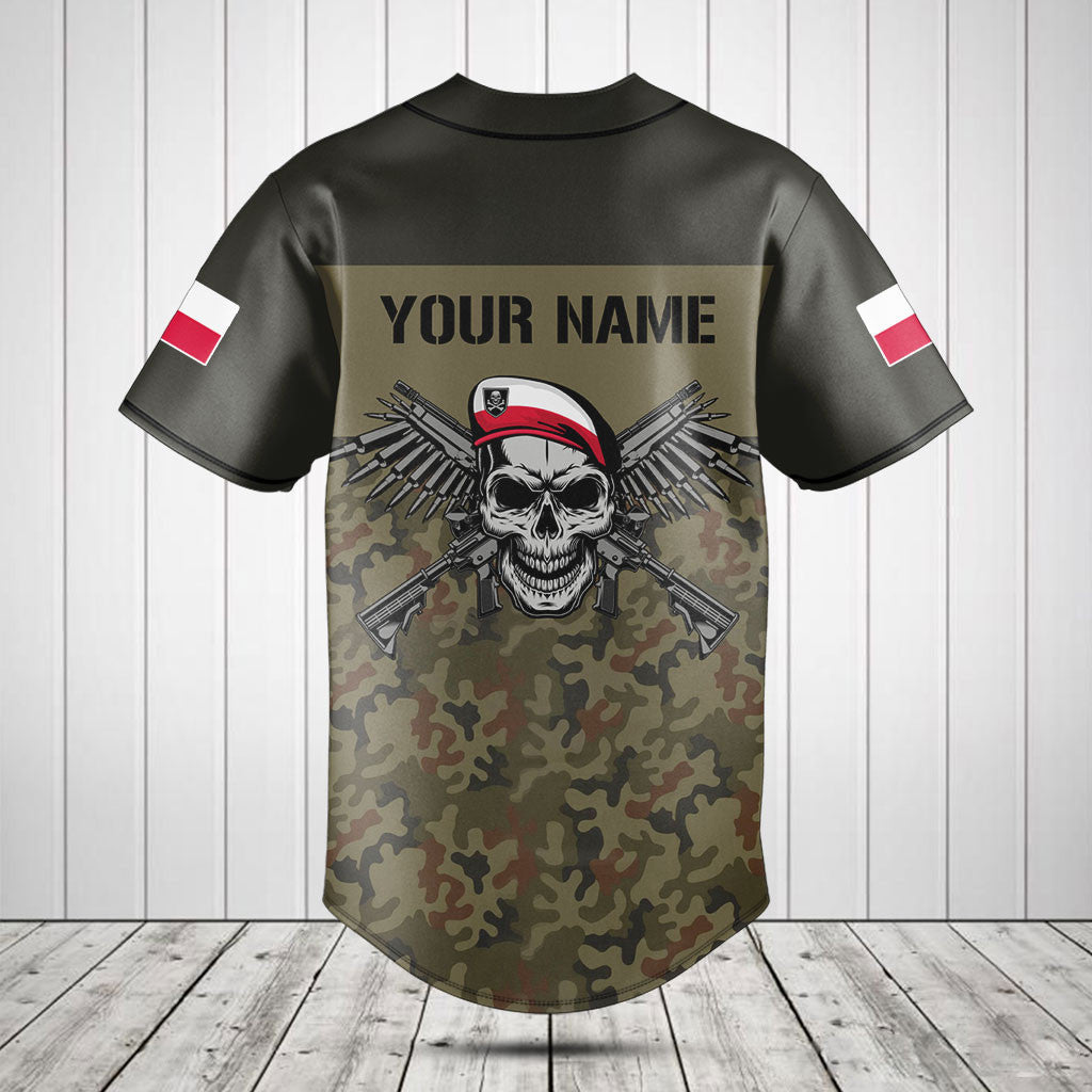 Customize Poland Army Camo Skull Shirts And Jogger Pants