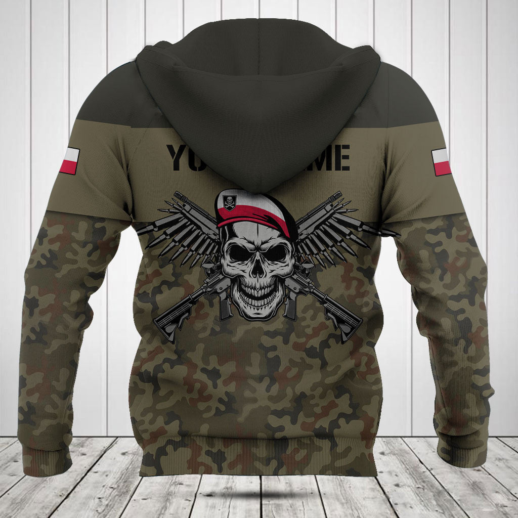 Customize Poland Army Camo Skull Shirts And Jogger Pants