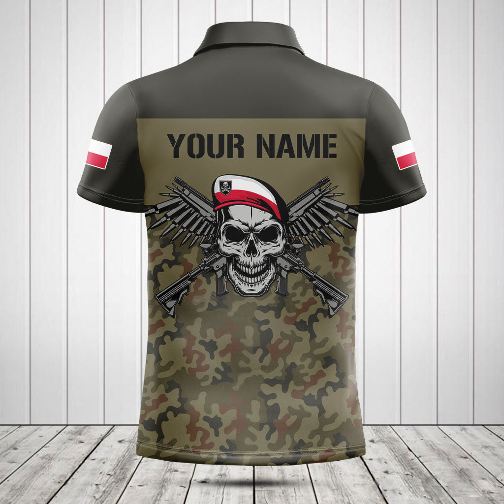 Customize Poland Army Camo Skull Shirts And Jogger Pants