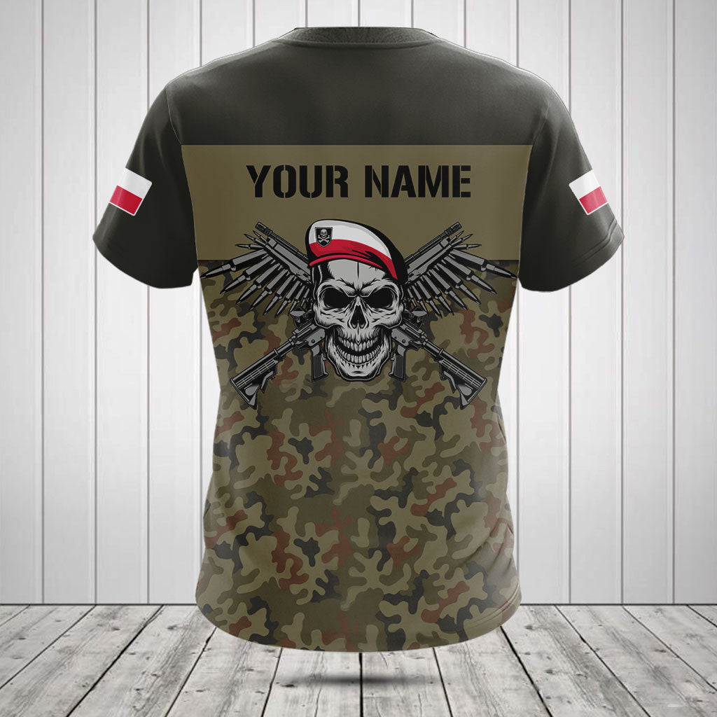 Customize Poland Army Camo Skull Shirts And Jogger Pants