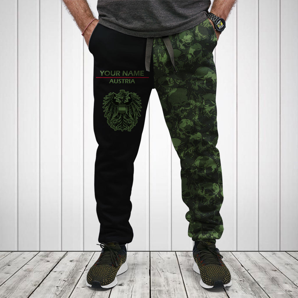 Customize Skull Camo Austria Shirts And Jogger Pants