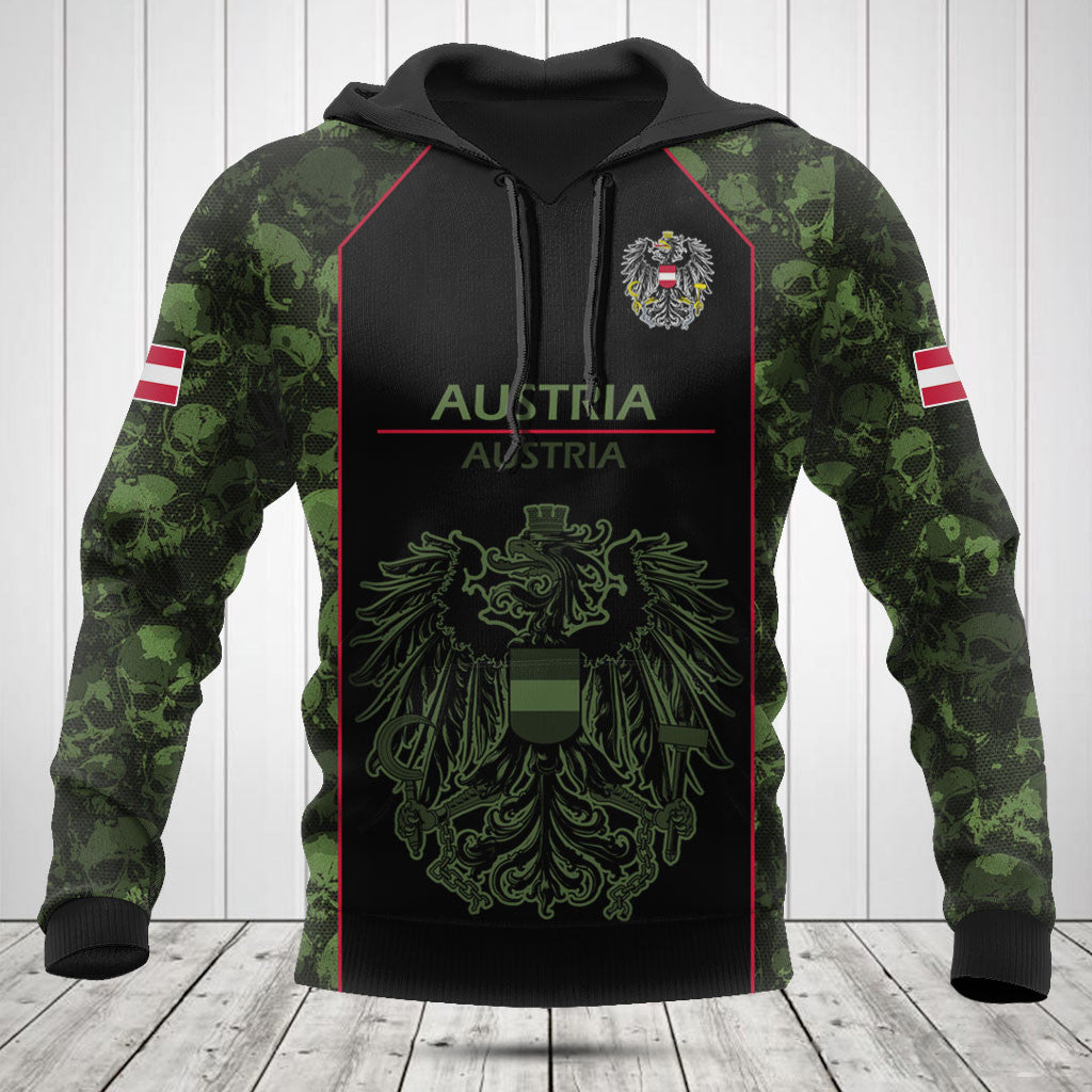 Customize Skull Camo Austria Shirts And Jogger Pants