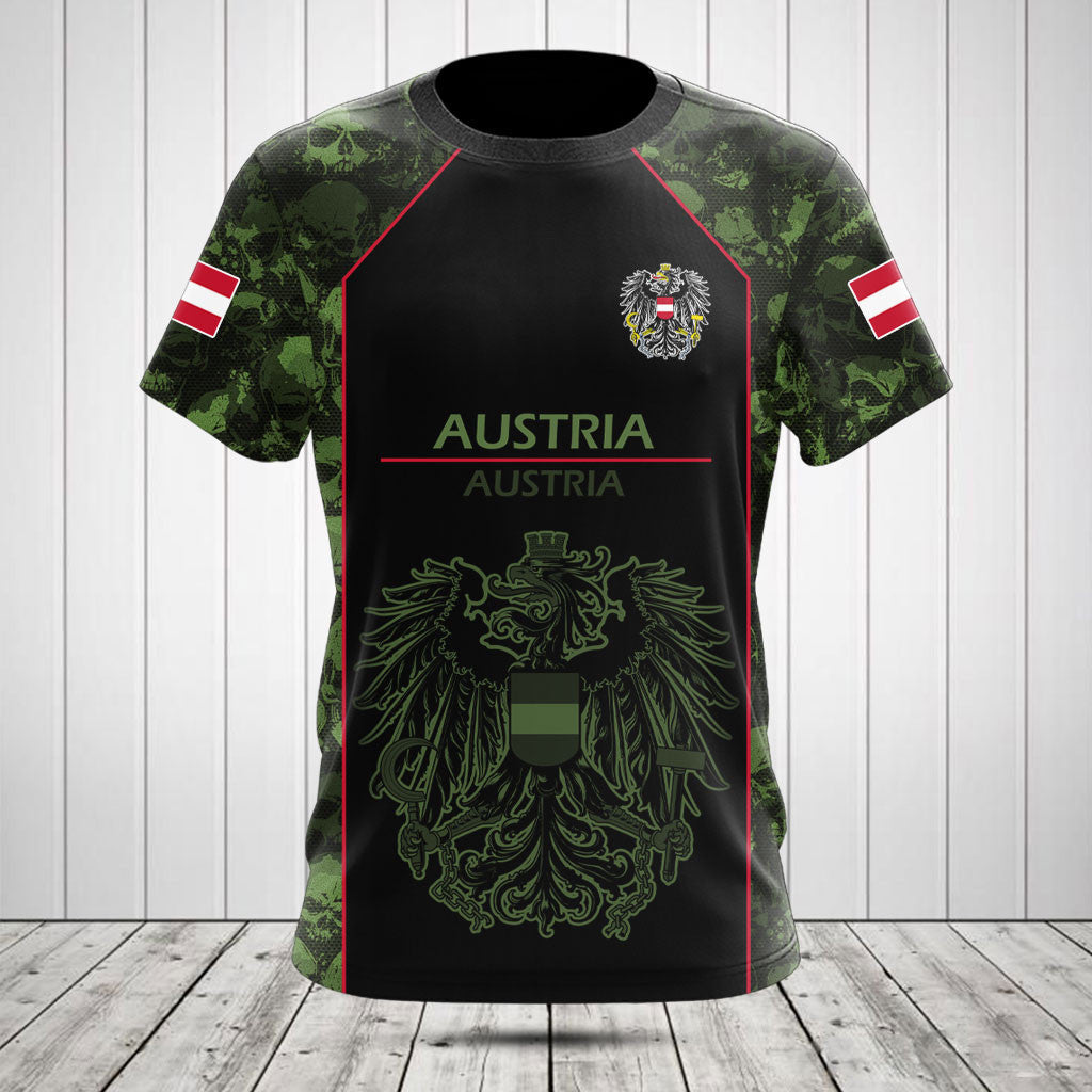 Customize Skull Camo Austria Shirts And Jogger Pants