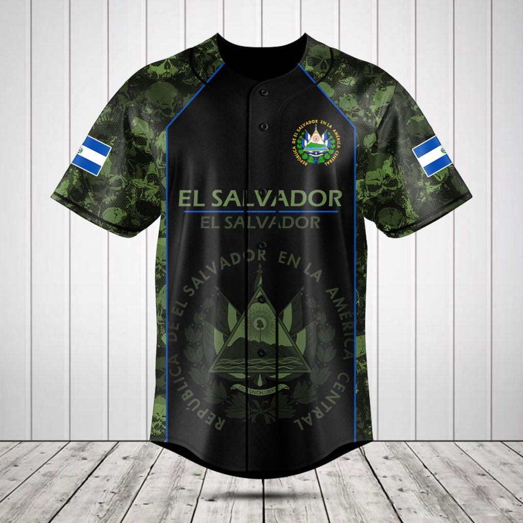 Passen Sie Skull Camo El Salvador Shirts und Jogginghosen an