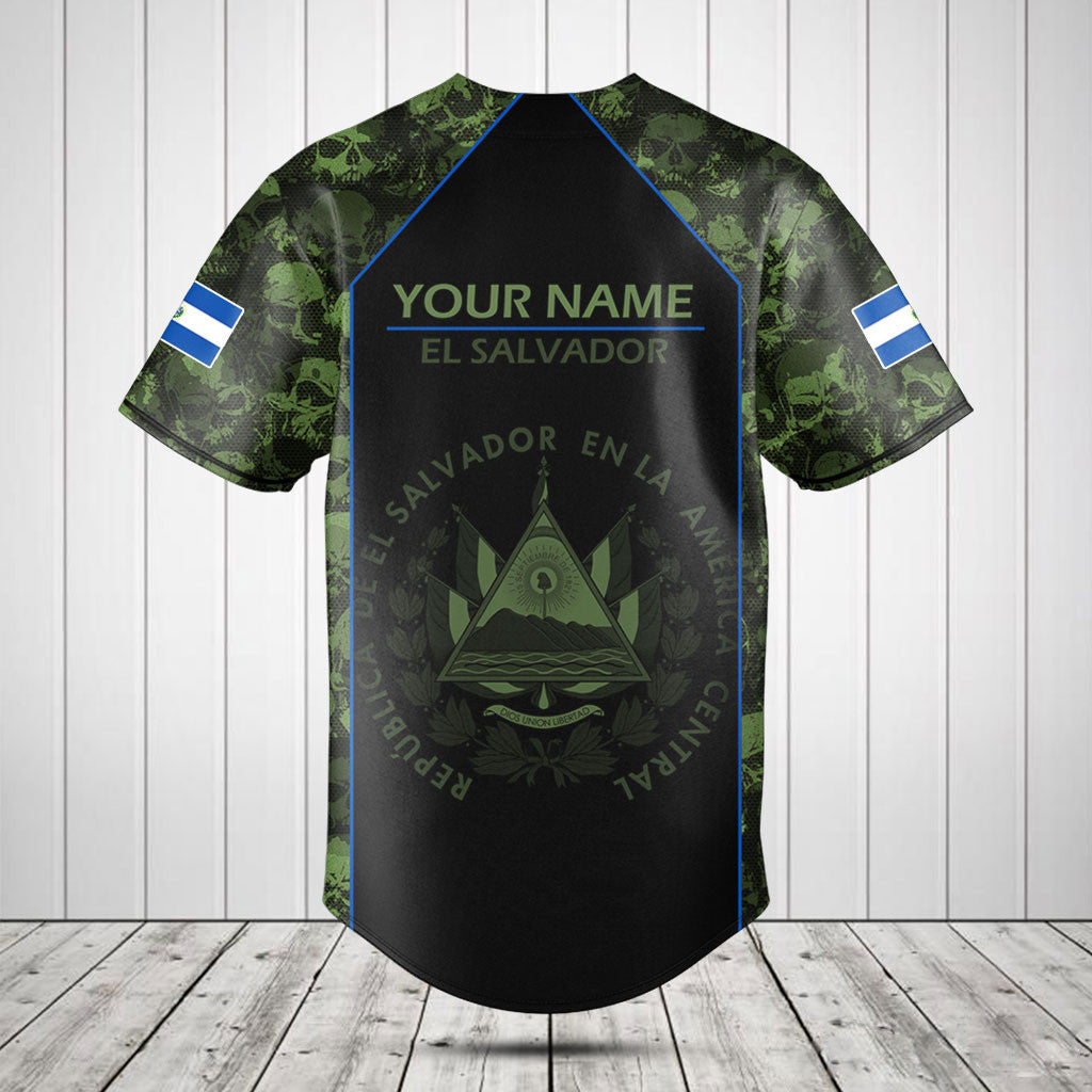 Customize Skull Camo El Salvador Shirts And Jogger Pants