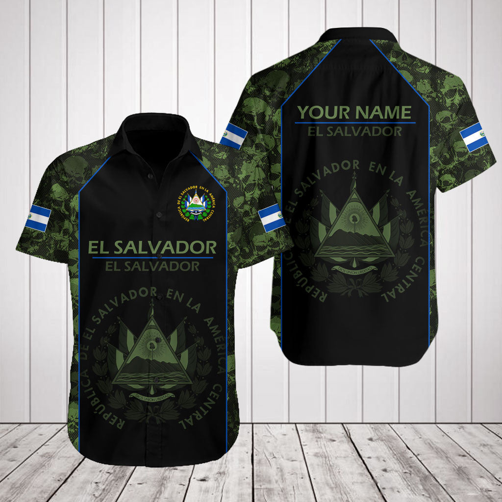 Customize Skull Camo El Salvador Shirts And Jogger Pants