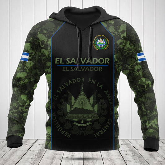 Passen Sie Skull Camo El Salvador Shirts und Jogginghosen an