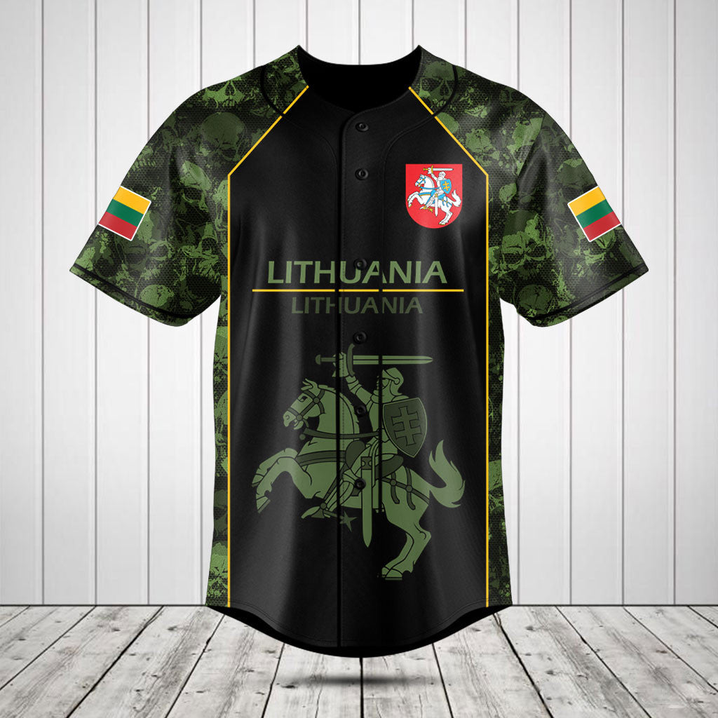 Customize Skull Camo Lithuania Shirts And Jogger Pants