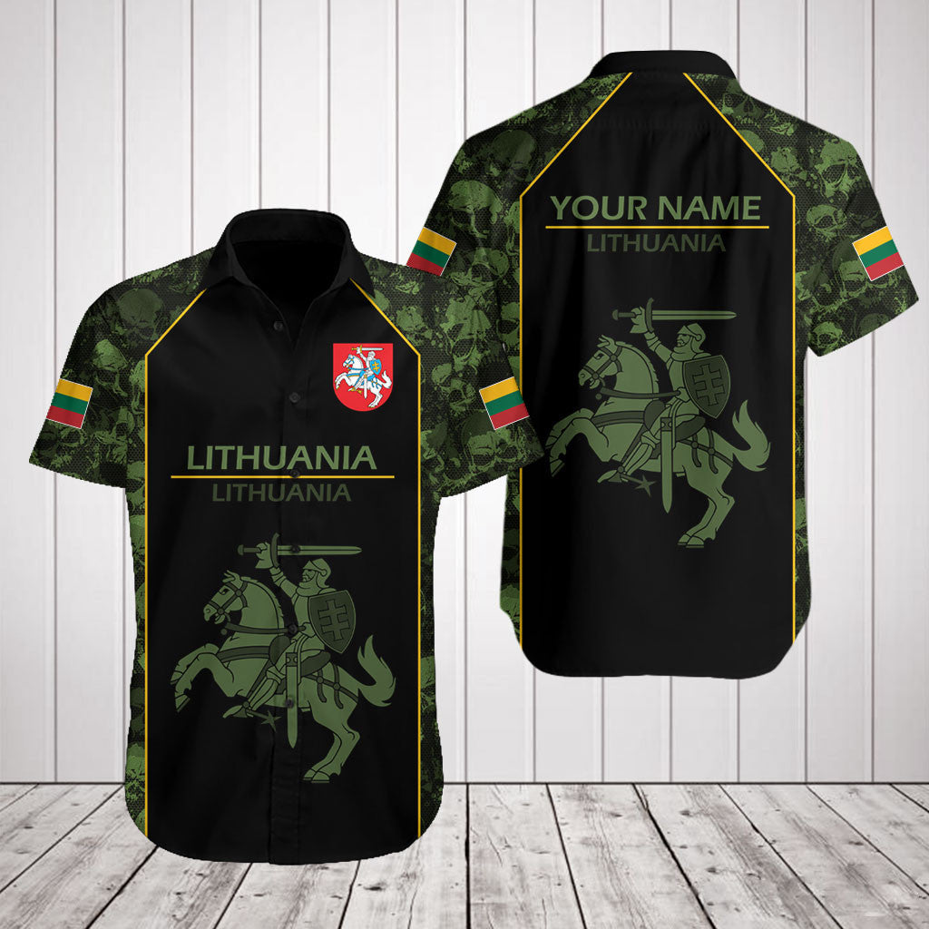 Customize Skull Camo Lithuania Shirts And Jogger Pants