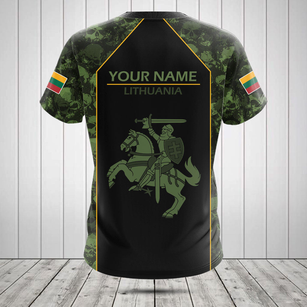 Customize Skull Camo Lithuania Shirts And Jogger Pants