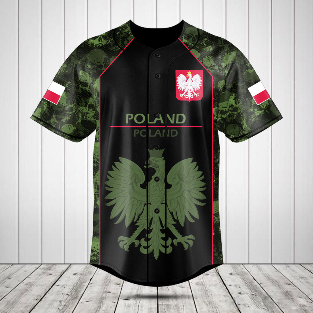 Customize Skull Camo Poland Shirts And Jogger Pants