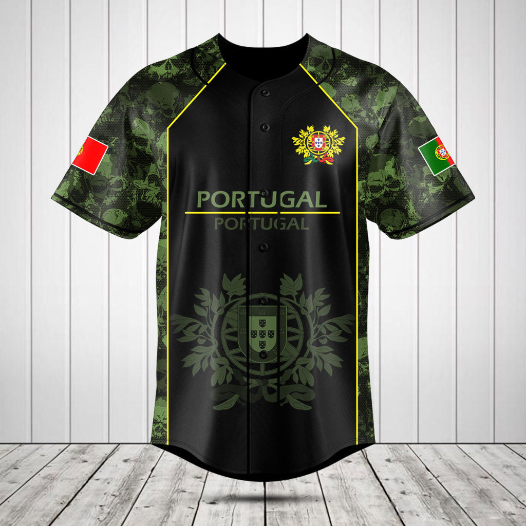 Customize Skull Camo Portugal Shirts And Jogger Pants