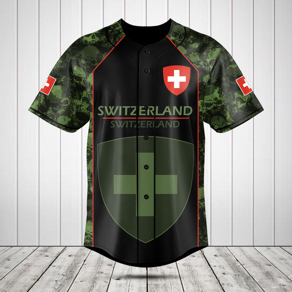 Passen Sie Skull Camo Switzerland Shirts und Jogginghosen an