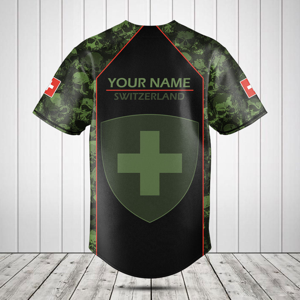 Customize Skull Camo Switzerland Shirts And Jogger Pants