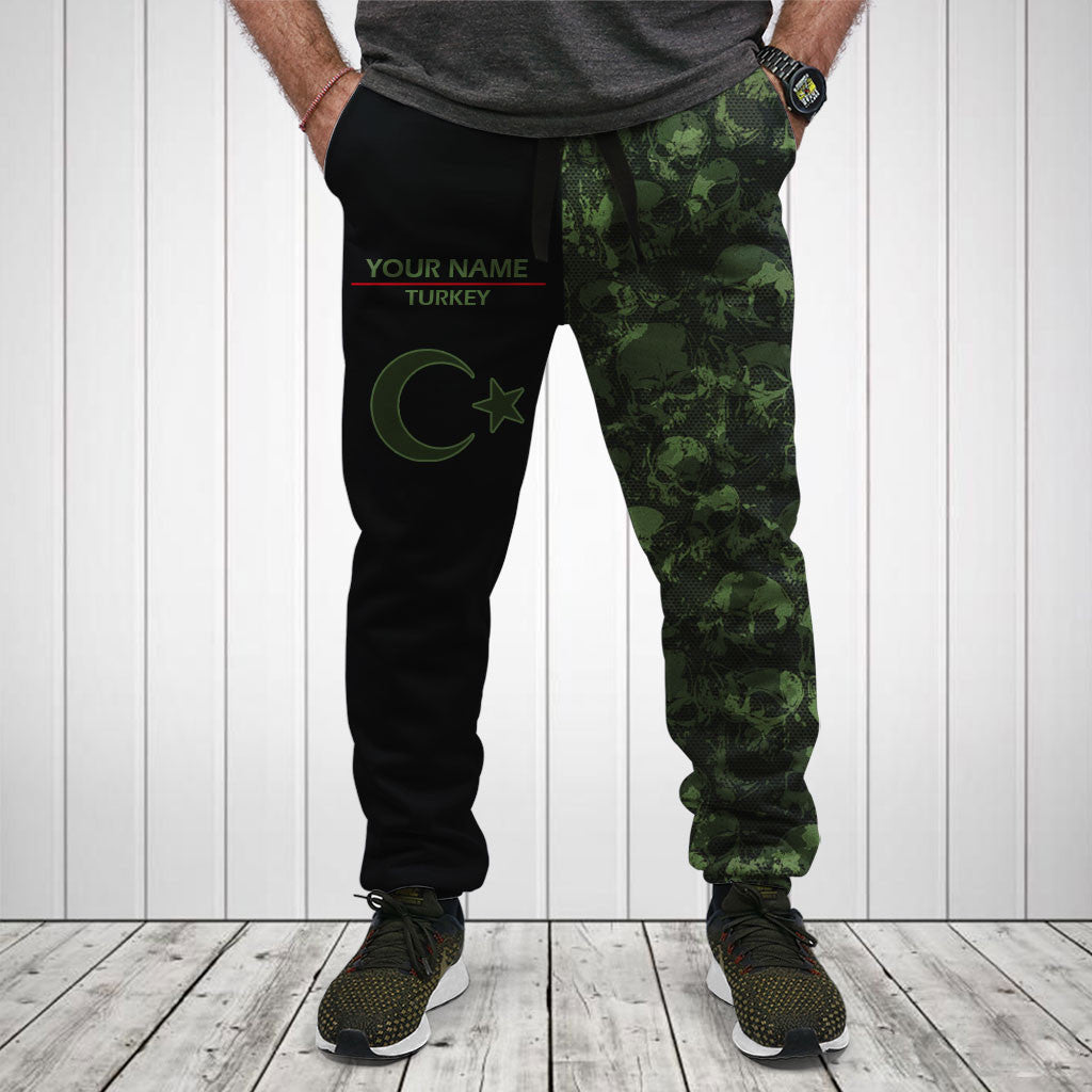 Personnalisez les chemises et pantalons de jogging Skull Camo Turkey