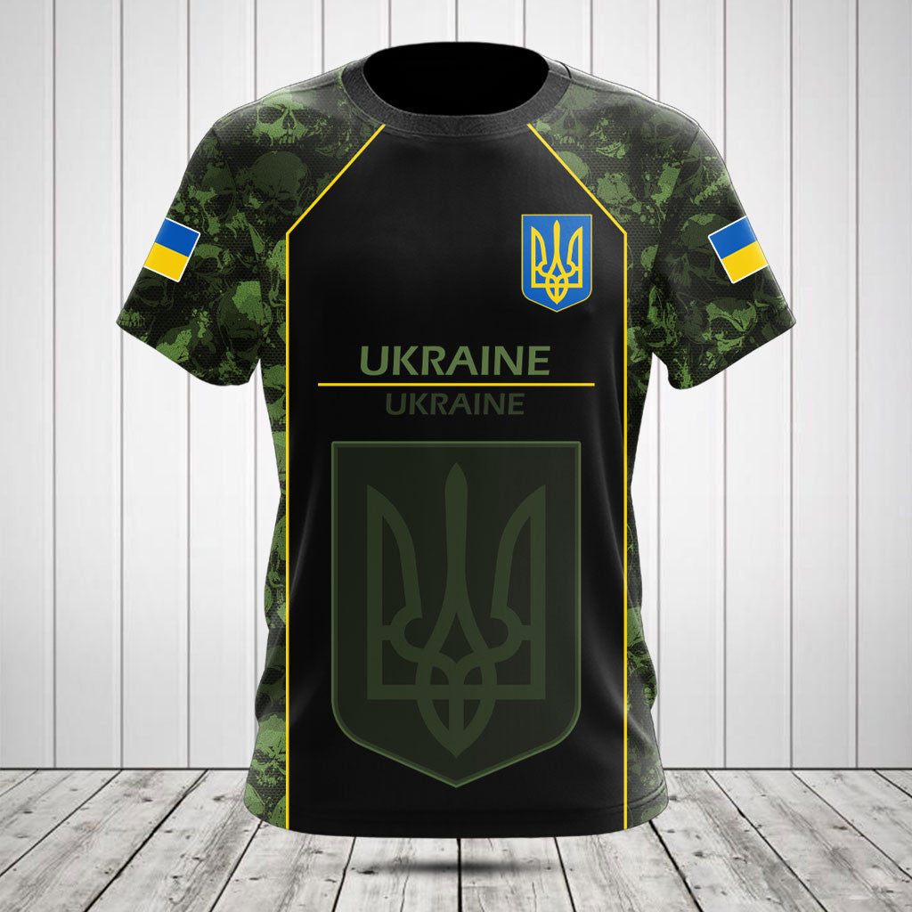 Customize Skull Camo Ukraine Shirts And Jogger Pants