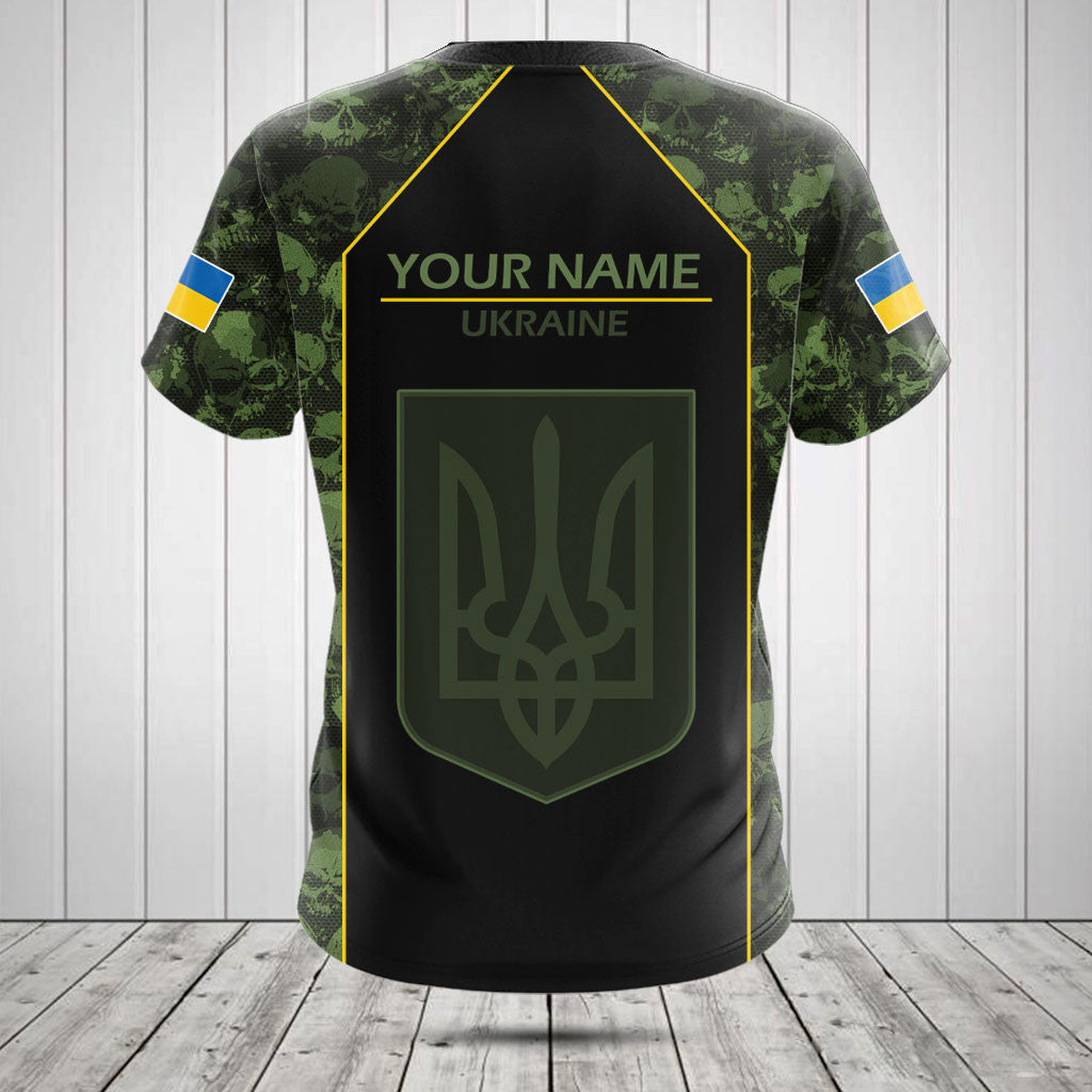 Customize Skull Camo Ukraine Shirts And Jogger Pants