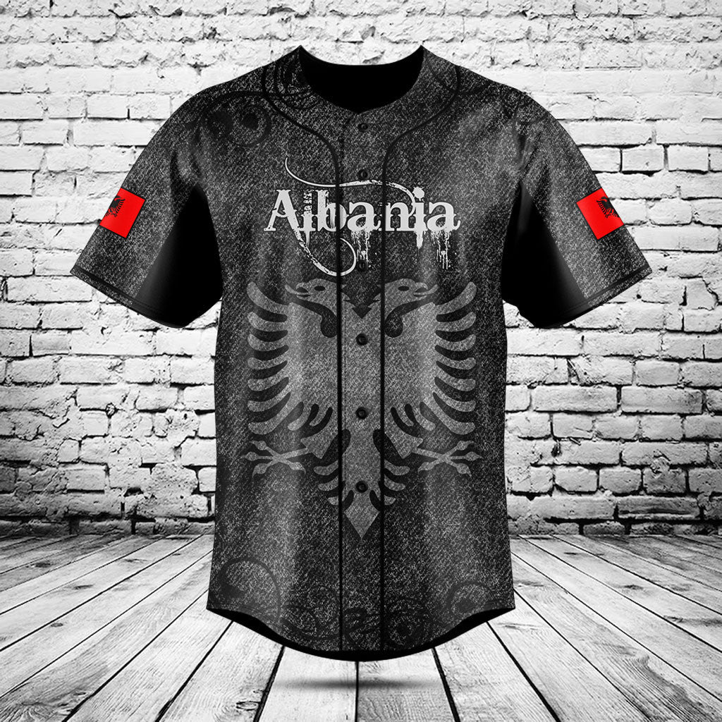 Albanien Totenkopf Strick Textur Shirts anpassen