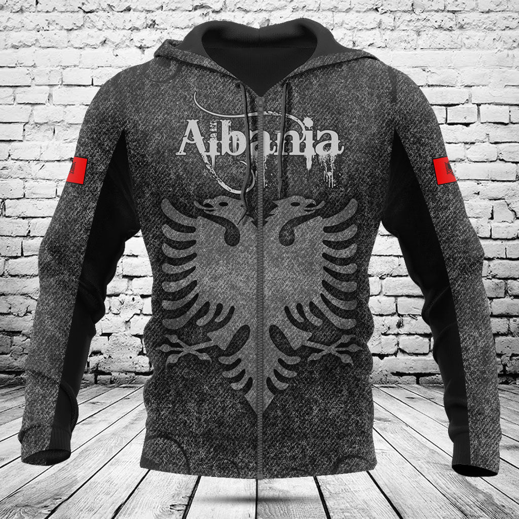 Albanien Totenkopf Strick Textur Shirts anpassen