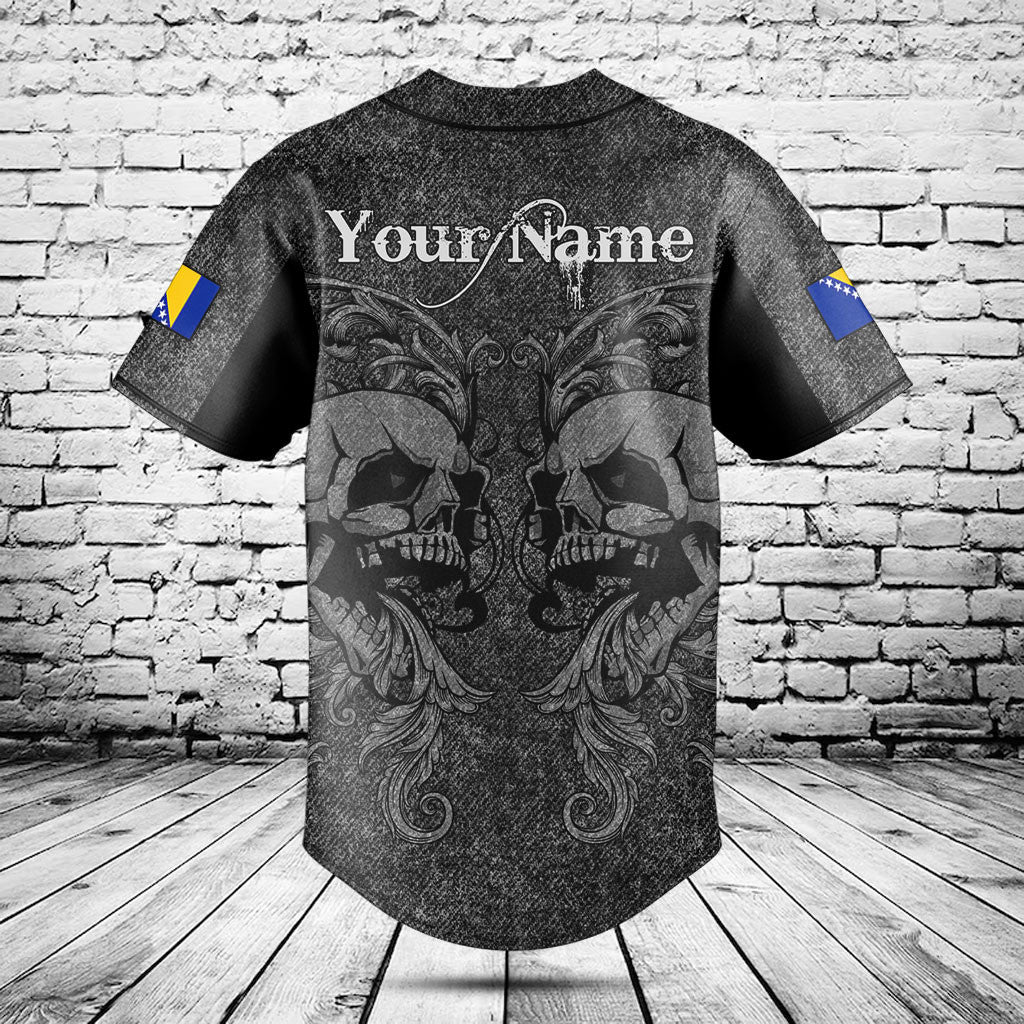 Customize Bosnia Skull Knitted Texture Shirts